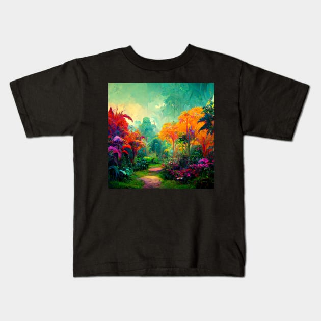 Garden of eden Kids T-Shirt by mehdime